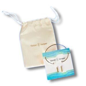 Violet Harper Jane Bar Bracelet + Earrings Set • NWT